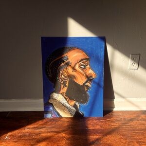 Nipsey 18x24 canvas panel original acrylic painting